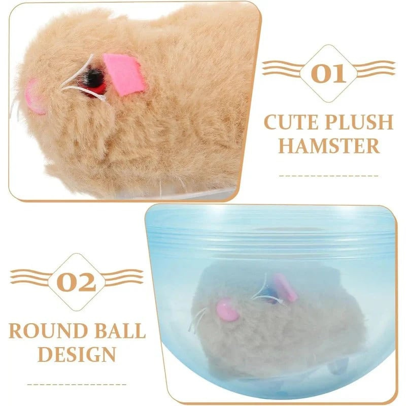 Self-rolling interactive cat ball shown in a home setting
