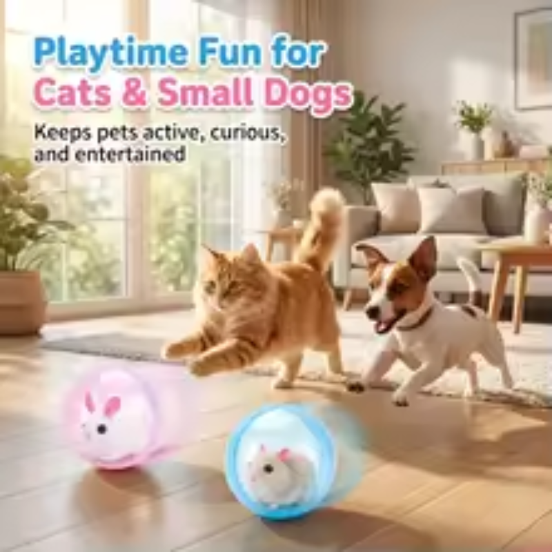 Cat ball colour options: blue ball and pink ball